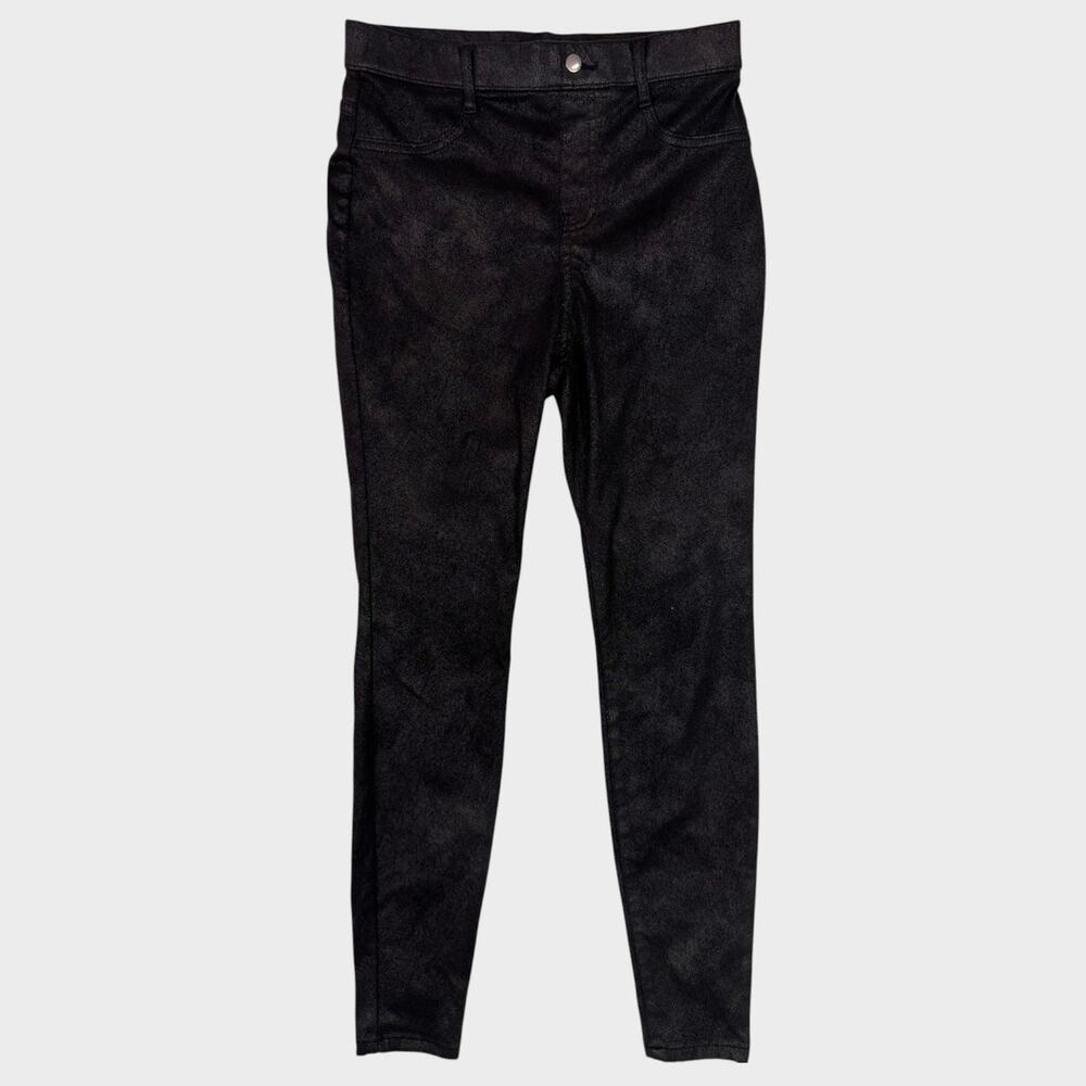 Time And Tru Size M 8-10 Women's Coated Skinny Jeans Black High Rise